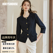 ROEYSHOUSE羅衣氣質(zhì)高級藏青色西裝女春秋款時(shí)尚通勤修身小外套10105 藏青色 （外套） M
