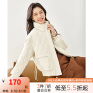 梵希蔓黑色棉服女棉襖2024新款秋冬加厚保暖菱格立領短款棉衣外套 M3613 杏色 XL
