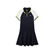 斐樂（FILA）女中大童（140-165）裙子女童休閑舒適日常短袖針織連衣裙 RD寶藍(lán)（尺碼偏小，建議拍大一1 140