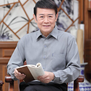 SEPTWOLVES七匹狼旗下爸爸襯衫中老年人男長(zhǎng)袖純棉麻薄款寬松60-70-80歲爺爺 深灰細(xì)條紋棉麻細(xì)條紋長(zhǎng)袖 M 40碼/170/適合110斤左右