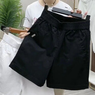 尚濤黑色運動(dòng)短褲女外穿百搭寬松休閑顯瘦直筒高腰五分褲潮 黑色短褲 M 建議80-100斤