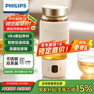 飛利浦（PHILIPS）養(yǎng)生壺便攜電熱杯電燉杯高硼硅玻璃燒水杯迷你辦公室煮茶壺帶茶隔