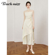塔馳密司 TOUCH MISS新中式國風(fēng)連衣裙2025夏季新款氣質(zhì)感收腰顯瘦優(yōu)雅長(zhǎng)裙子女裝 杏色 L