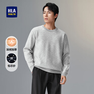 HLA海瀾之家長袖針織衫男提花圓領(lǐng)寬松加絨毛衣男冬HNTVD4W004A