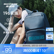 斯凱奇（Skechers）男女同款196家族雙肩包電腦包學(xué)生經(jīng)典百搭簡(jiǎn)約高中書(shū)包旅行背包 藏青色/002Z 20-30升