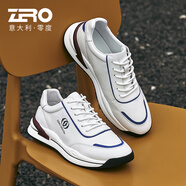 零度Zero男鞋2025新款涼爽透氣飛織網(wǎng)面鞋休閑運(yùn)動(dòng)鞋緩震慢跑鞋子男 白藍(lán) 【皮面】 41 碼=國內(nèi)運(yùn)動(dòng)鞋42碼