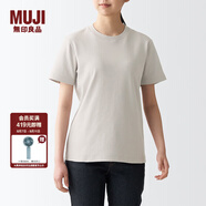 無印良品（MUJI） 女式 雙羅紋編織 T恤 休閑百搭 短袖女夏季薄荷曼波風(fēng) 淺灰色 2S XS