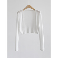 小野七天白色針織開(kāi)衫外套女春夏季薄款小披肩外搭防曬衫上衣坎肩配吊帶裙 白色 均碼