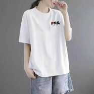 Fila純棉短袖T恤女2025夏季寬松半袖上衣 白色小標 M 【110-125斤】