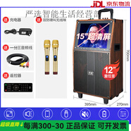 索愛AV301廣場舞音響帶顯示屏幕移動卡拉OK一體機戶外視頻機音箱 15吋手機同屏版+12吋低音+雙麥 三分頻視頻音箱