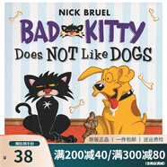 英文原版 Bad Kitty Does Not Like Dogs 壞貓不喜歡狗 親子繪本 兒童幽默圖畫故事書 附貼紙 綠山墻 綠山墻圖書