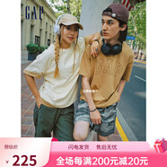 Map YinopGap男女裝夏季純棉字母logo短袖T恤寬松百搭上衣A00818 黃色 175/ 棕色 XS 165_84A亞洲尺碼_均碼