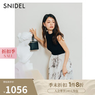 SNIDEL2025春夏新品簡(jiǎn)約圓領(lǐng)無(wú)袖收腰針織拼接連衣裙SWNO252060 花朵圖案 M (1)