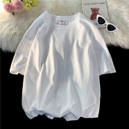 銘佳玲適合高考穿的衣服女考試服中考沒有圖案體恤無字t恤男生 白色 S