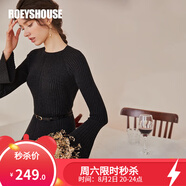 ROEYSHOUSE羅衣知性深灰色毛衣連衣裙秋裝新款簡(jiǎn)約大擺打底中長(zhǎng)裙03094 深灰色（不配送腰帶） M