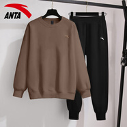 安踏 運動(dòng)套裝女衛衣2025年秋冬季透氣運動(dòng)服飾長(cháng)袖T恤長(cháng)褲跑步健身服 8712-5亞麻灰【男女同款】 L/175