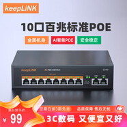 keepLINKKP-9000-208P 百兆10口POE交換機AI智能監(jiān)控攝像頭分離器交換器120W