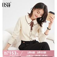 歐莎（OSA）千金小香風(fēng)減齡內(nèi)搭娃娃領(lǐng)針織衫2025秋新款打底衫毛衣女上衣氣質(zhì) 杏色A S
