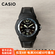 卡西歐（CASIO）手表男MW-600F-2A復古防水游泳表學生帶夜光蘭盤表官方正品 MW-600F-1A黑色 帶日歷 夜光指針