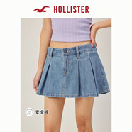 HOLLISTER25夏美式Y2K辣妹Miu系牛仔短裙褲女裝343-5044 淺色水洗 XS (160/64A)標準版