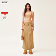 SMFKAncient Myth 野馬工裝長(zhǎng)裙 UD031F 女士氣質(zhì)闊腿直筒裙廢土風(fēng) 小麥色 S