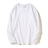 MUJI COM無(wú)印良品同款300g重磅純棉長(cháng)袖t恤寬松純色上衣白色體恤打底衫內 白色_300g重磅 M _90-130斤