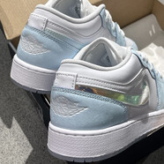 耐克女鞋2024夏季新款Air Jordan 1 Low AJ1低幫休閑籃球鞋大童運動鞋 HJ3481-491/白藍薄荷流沙 38.5