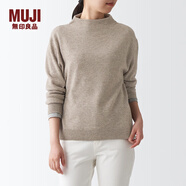 無印良品 MUJI 女式 牦牛絨混羊毛 高圓領(lǐng)毛衣女款春秋長袖針織衫BAC22A1A 深咖啡色 L (165/88A)