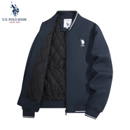 U.S. POLO ASSN.夾克外套男秋冬休閑男士立領(lǐng)飛行茄克寬松保羅上衣 深藍 XL 