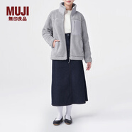 無印良品 MUJI 男女通用 羊羔絨 拉鏈夾克 毛絨加絨厚外套 秋冬季 灰色 XXS-XS