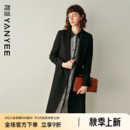 顏域女裝黑色中長(zhǎng)款風(fēng)衣女春款冬2024新款職業(yè)顯瘦氣質(zhì)百搭西裝外套 黑色2 M