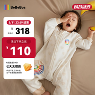 bebebus嬰兒睡袋兒童恒溫分腿睡袋寶寶雙層連體睡衣四季通用 暖寶寶夾棉秋冬款（16-20℃） M(80碼 推薦身高80-90cm)