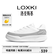 LOXKI/洛克斯基【明星同款】板鞋子男潮流經(jīng)典百搭休閑鞋男 小圓鞋Lite 酷灰白 41