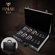 梵卡奇（FANKAQI）金箔白酒杯套裝分酒器家用小酒杯酒壺高檔酒具送長(zhǎng)輩喬 金箔豪華皮箱裝【6杯6壺】