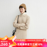 雲(yún)上生活秋冬女裝小翻領減齡連衣裙新款顯瘦百搭中長款裙子L6556X 米灰色 S
