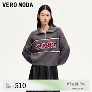 VEROMODA毛衣2025春季新款字母刺繡絞花拉鏈毛衣學(xué)院325113032 花崗石灰色加花色 155/76A/XS