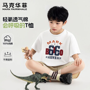 馬克華菲童裝夏季套裝兒童短袖中大童速干T恤戶外運動男女童速干長褲 M66白色(單件短袖) 160