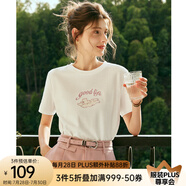 Olrain歐芮兒法式溫柔風(fēng)短袖T恤女夏季寬松休閑體恤印花刺繡上衣 米白色 S