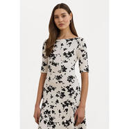 拉夫勞倫（Ralph Lauren）FLORAL STRETCH COTTON MIDIDRESS CREM BLACK cream/black 均碼 |M