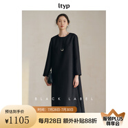 旅途原品ltyp 黑標(biāo)系列「夜曲」真絲羊毛輕社交連衣裙極簡優(yōu)雅長裙 靜謐黑 現(xiàn)貨 S