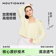 茉尋昆凌同款斗篷款防曬衣黑膠帽檐女夏原紗冰鈦透氣防紫外線黃色 L
