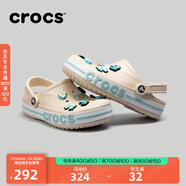 crocs卡駱馳洞洞鞋貝雅卡駱班輕便耐磨一腳蹬休閑鞋|205089 冬日白/彩色-1LI 41 /42(260mm)