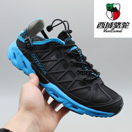 西域駱駝（VANCAMEL）戶外休閑徒步登山鞋男輕便透氣網(wǎng)眼薄款運動鞋速干涉水兩用溯溪鞋 黑月 39 (運動鞋碼)