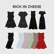 RICH IN CHEESE舒胡蕾 生日裙【系列合集】法式赫本風(fēng)西裝收腰連衣女夏季高級感 無袖短裙【黑色】 L （110-120斤）