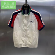 九牧王（JOEONE）官網(wǎng)方艦店旗官網(wǎng)歐貨時尚立領短袖夾克男士2024夏季新款個性拼色 米色 M
