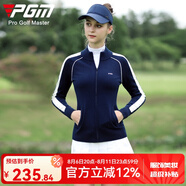 PGM 新款 高爾夫服裝女士長袖毛衣外套 防寒保暖 絲光羊毛 YF423-藏青色 S