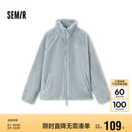 森馬（Semir）外套女插肩袖珊瑚絨仿羊羔毛2024冬季立領(lǐng)寬松夾克109724108003