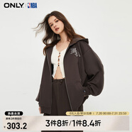 ONLYNBA聯(lián)名款休閑連帽開衫寬松衛(wèi)衣女|12419R006 E09 深塵灰色 XS (155) 76A