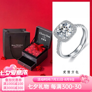 燮樂 1克拉莫桑石吊墜附帶項鏈 經(jīng)典六爪莫桑石女士戒指  多款可選 1克拉豪華女戒（活口可調(diào)節(jié)）