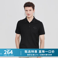 DIDIBOY春夏短袖男高端職場通勤款純棉短袖T恤舒適透氣翻領(lǐng)T恤【惠】 黑色 M 48